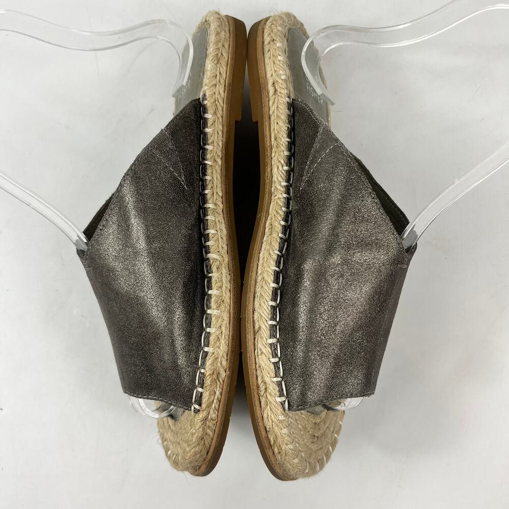 Eileen Fisher Milly Womens Sz 8.5Metallic Gray Suede Espadrille Slide Sandals - Picture 3 of 12